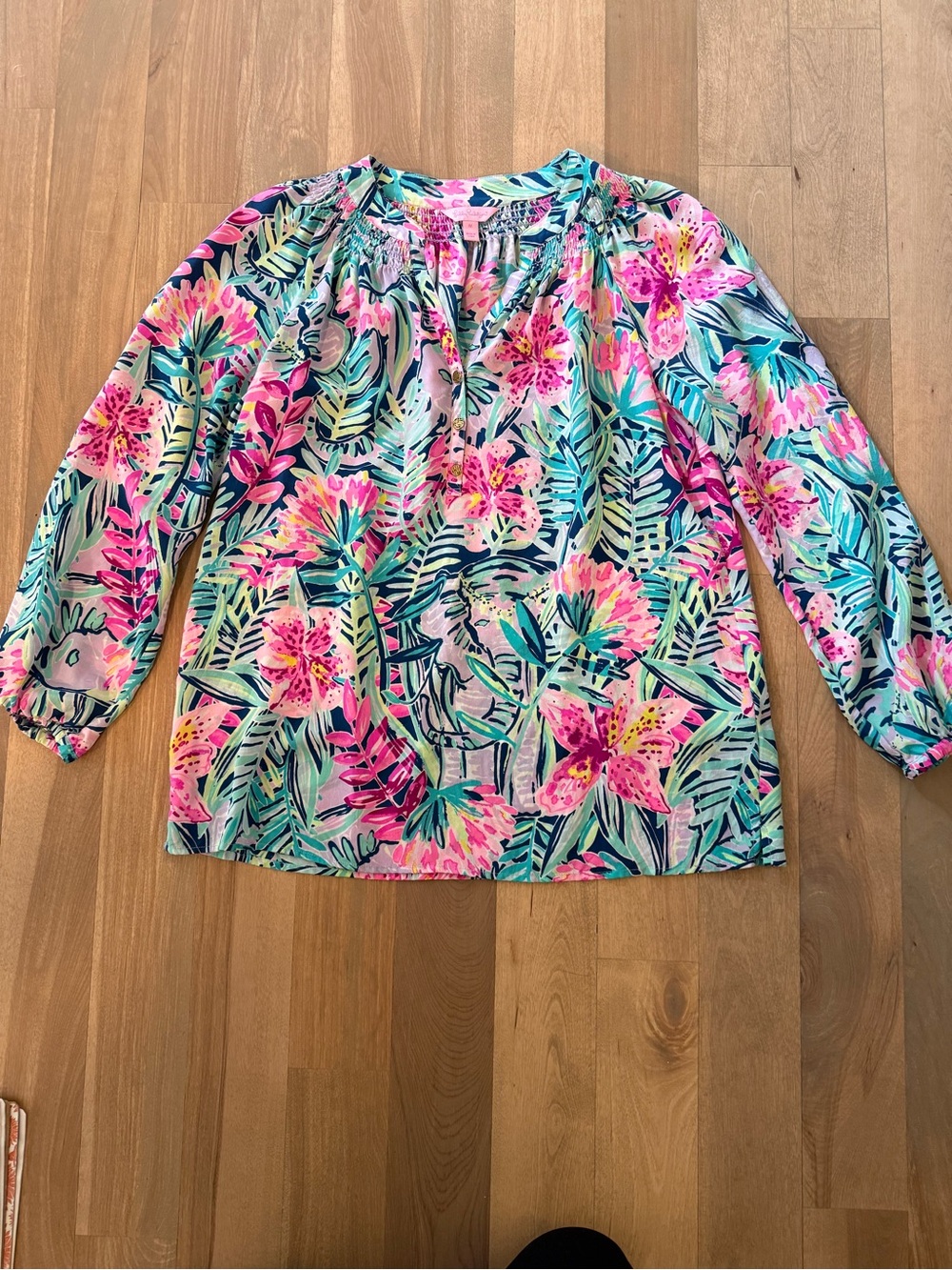 Lilly Pulitzer Tropical Floral Tunic - Pink & Teal